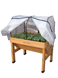 Vegtrug with greenhouse